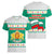 Bulgaria Christmas Women V-Neck T-Shirt with Green-White Theme, Coat of Arms, and National Flag Motif - Wonder Print Shop