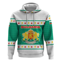 Bulgaria Christmas Zip Hoodie with Green-White Theme, Coat of Arms, and National Flag Motif - Wonder Print Shop