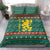 Bulgaria Christmas Bedding Set with Green-Red Theme, Golden Lion, and Santa Sleigh Motif - Wonder Print Shop