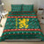 Bulgaria Christmas Bedding Set with Green-Red Theme, Golden Lion, and Santa Sleigh Motif - Wonder Print Shop