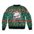Bulgaria Christmas Bomber Jacket with Green-Red Theme, Golden Lion, and Santa Sleigh Motif - Wonder Print Shop