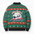 Bulgaria Christmas Bomber Puffer Jacket with Green-Red Theme, Golden Lion, and Santa Sleigh Motif - Wonder Print Shop