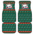 Bulgaria Christmas Car Mats with Green-Red Theme, Golden Lion, and Santa Sleigh Motif - Wonder Print Shop