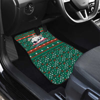 Bulgaria Christmas Car Mats with Green-Red Theme, Golden Lion, and Santa Sleigh Motif - Wonder Print Shop