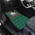 Bulgaria Christmas Car Mats with Green-Red Theme, Golden Lion, and Santa Sleigh Motif - Wonder Print Shop