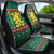 Bulgaria Christmas Car Seat Cover with Green-Red Theme, Golden Lion, and Santa Sleigh Motif - Wonder Print Shop