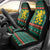 Bulgaria Christmas Car Seat Cover with Green-Red Theme, Golden Lion, and Santa Sleigh Motif - Wonder Print Shop