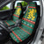 Bulgaria Christmas Car Seat Cover with Green-Red Theme, Golden Lion, and Santa Sleigh Motif - Wonder Print Shop