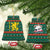 Bulgaria Christmas Ceramic Ornament with Green-Red Theme, Golden Lion, and Santa Sleigh Motif - Wonder Print Shop