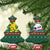 Bulgaria Christmas Ceramic Ornament with Green-Red Theme, Golden Lion, and Santa Sleigh Motif - Wonder Print Shop