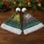 Bulgaria Christmas Santa Hat with Green-Red Theme, Golden Lion, and Santa Sleigh Motif - Wonder Print Shop