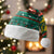 Bulgaria Christmas Santa Hat with Green-Red Theme, Golden Lion, and Santa Sleigh Motif - Wonder Print Shop