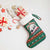 Bulgaria Christmas Stocking with Green-Red Theme, Golden Lion, and Santa Sleigh Motif - Wonder Print Shop