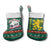 Bulgaria Christmas Stocking with Green-Red Theme, Golden Lion, and Santa Sleigh Motif - Wonder Print Shop