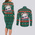 Bulgaria Christmas Couples Matching Long Sleeve Bodycon Dress and Long Sleeve Button Shirt with Green-Red Theme, Golden Lion, and Santa Sleigh Motif - Wonder Print Shop