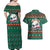 Bulgaria Christmas Couples Matching Off Shoulder Maxi Dress and Hawaiian Shirt with Green-Red Theme, Golden Lion, and Santa Sleigh Motif - Wonder Print Shop