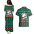Bulgaria Christmas Couples Matching Puletasi and Hawaiian Shirt with Green-Red Theme, Golden Lion, and Santa Sleigh Motif - Wonder Print Shop