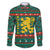 Bulgaria Christmas Family Matching Long Sleeve Bodycon Dress and Hawaiian Shirt with Green-Red Theme, Golden Lion, and Santa Sleigh Motif - Wonder Print Shop
