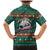 Bulgaria Christmas Family Matching Mermaid Dress and Hawaiian Shirt with Green-Red Theme, Golden Lion, and Santa Sleigh Motif - Wonder Print Shop