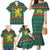 Bulgaria Christmas Family Matching Mermaid Dress and Hawaiian Shirt with Green-Red Theme, Golden Lion, and Santa Sleigh Motif - Wonder Print Shop