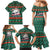 Bulgaria Christmas Family Matching Mermaid Dress and Hawaiian Shirt with Green-Red Theme, Golden Lion, and Santa Sleigh Motif - Wonder Print Shop