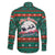 Bulgaria Christmas Family Matching Mermaid Dress and Hawaiian Shirt with Green-Red Theme, Golden Lion, and Santa Sleigh Motif - Wonder Print Shop
