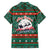 Bulgaria Christmas Family Matching Off The Shoulder Long Sleeve Dress and Hawaiian Shirt with Green-Red Theme, Golden Lion, and Santa Sleigh Motif - Wonder Print Shop