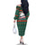 Bulgaria Christmas Family Matching Off The Shoulder Long Sleeve Dress and Hawaiian Shirt with Green-Red Theme, Golden Lion, and Santa Sleigh Motif - Wonder Print Shop