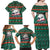 Bulgaria Christmas Family Matching Off Shoulder Maxi Dress and Hawaiian Shirt with Green-Red Theme, Golden Lion, and Santa Sleigh Motif - Wonder Print Shop