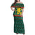 Bulgaria Christmas Family Matching Off Shoulder Maxi Dress and Hawaiian Shirt with Green-Red Theme, Golden Lion, and Santa Sleigh Motif - Wonder Print Shop