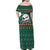 Bulgaria Christmas Family Matching Off Shoulder Maxi Dress and Hawaiian Shirt with Green-Red Theme, Golden Lion, and Santa Sleigh Motif - Wonder Print Shop