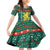 Bulgaria Christmas Family Matching Off Shoulder Short Dress and Hawaiian Shirt with Green-Red Theme, Golden Lion, and Santa Sleigh Motif - Wonder Print Shop