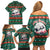 Bulgaria Christmas Family Matching Off Shoulder Short Dress and Hawaiian Shirt with Green-Red Theme, Golden Lion, and Santa Sleigh Motif - Wonder Print Shop
