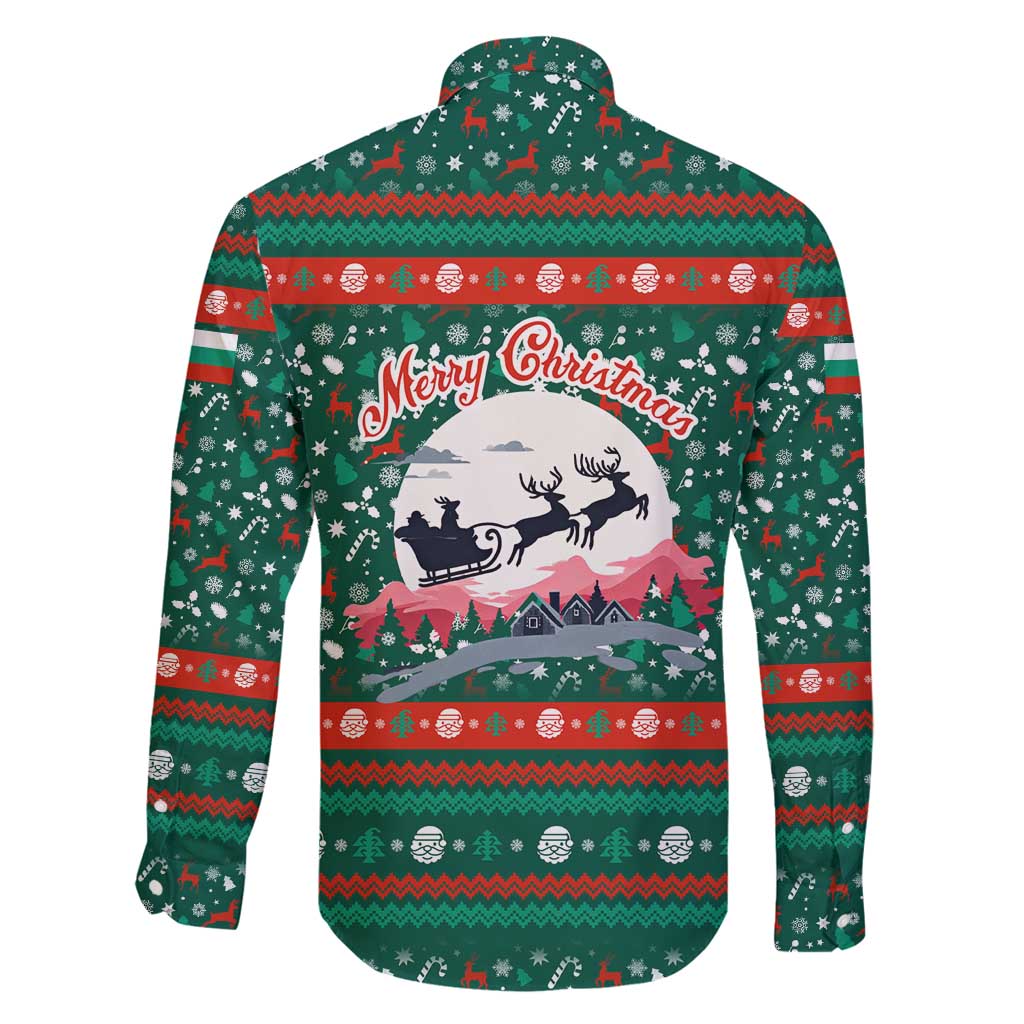 Bulgaria Christmas Family Matching Puletasi and Hawaiian Shirt with Green-Red Theme, Golden Lion, and Santa Sleigh Motif - Wonder Print Shop