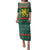 Bulgaria Christmas Family Matching Puletasi and Hawaiian Shirt with Green-Red Theme, Golden Lion, and Santa Sleigh Motif - Wonder Print Shop