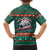 Bulgaria Christmas Family Matching Short Sleeve Bodycon Dress and Hawaiian Shirt with Green-Red Theme, Golden Lion, and Santa Sleigh Motif - Wonder Print Shop