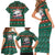 Bulgaria Christmas Family Matching Short Sleeve Bodycon Dress and Hawaiian Shirt with Green-Red Theme, Golden Lion, and Santa Sleigh Motif - Wonder Print Shop
