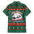 Bulgaria Christmas Family Matching Short Sleeve Bodycon Dress and Hawaiian Shirt with Green-Red Theme, Golden Lion, and Santa Sleigh Motif - Wonder Print Shop