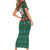 Bulgaria Christmas Family Matching Short Sleeve Bodycon Dress and Hawaiian Shirt with Green-Red Theme, Golden Lion, and Santa Sleigh Motif - Wonder Print Shop
