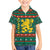 Bulgaria Christmas Family Matching Short Sleeve Bodycon Dress and Hawaiian Shirt with Green-Red Theme, Golden Lion, and Santa Sleigh Motif - Wonder Print Shop