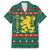 Bulgaria Christmas Family Matching Summer Maxi Dress and Hawaiian Shirt with Green-Red Theme, Golden Lion, and Santa Sleigh Motif - Wonder Print Shop