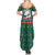 Bulgaria Christmas Family Matching Summer Maxi Dress and Hawaiian Shirt with Green-Red Theme, Golden Lion, and Santa Sleigh Motif - Wonder Print Shop