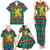 Bulgaria Christmas Family Matching Tank Maxi Dress and Hawaiian Shirt with Green-Red Theme, Golden Lion, and Santa Sleigh Motif - Wonder Print Shop