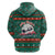Bulgaria Christmas Hoodie with Green-Red Theme, Golden Lion, and Santa Sleigh Motif - Wonder Print Shop