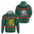 Bulgaria Christmas Hoodie with Green-Red Theme, Golden Lion, and Santa Sleigh Motif - Wonder Print Shop