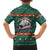 Bulgaria Christmas Kid Hawaiian Shirt with Green-Red Theme, Golden Lion, and Santa Sleigh Motif - Wonder Print Shop