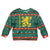 Bulgaria Christmas Kid Ugly Christmas Sweater with Green-Red Theme, Golden Lion, and Santa Sleigh Motif - Wonder Print Shop
