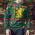 Bulgaria Christmas Ugly Christmas Sweater with Green-Red Theme, Golden Lion, and Santa Sleigh Motif - Wonder Print Shop