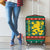 Bulgaria Christmas Luggage Cover with Green-Red Theme, Golden Lion, and Santa Sleigh Motif - Wonder Print Shop