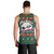 Bulgaria Christmas Men Tank Top with Green-Red Theme, Golden Lion, and Santa Sleigh Motif - Wonder Print Shop